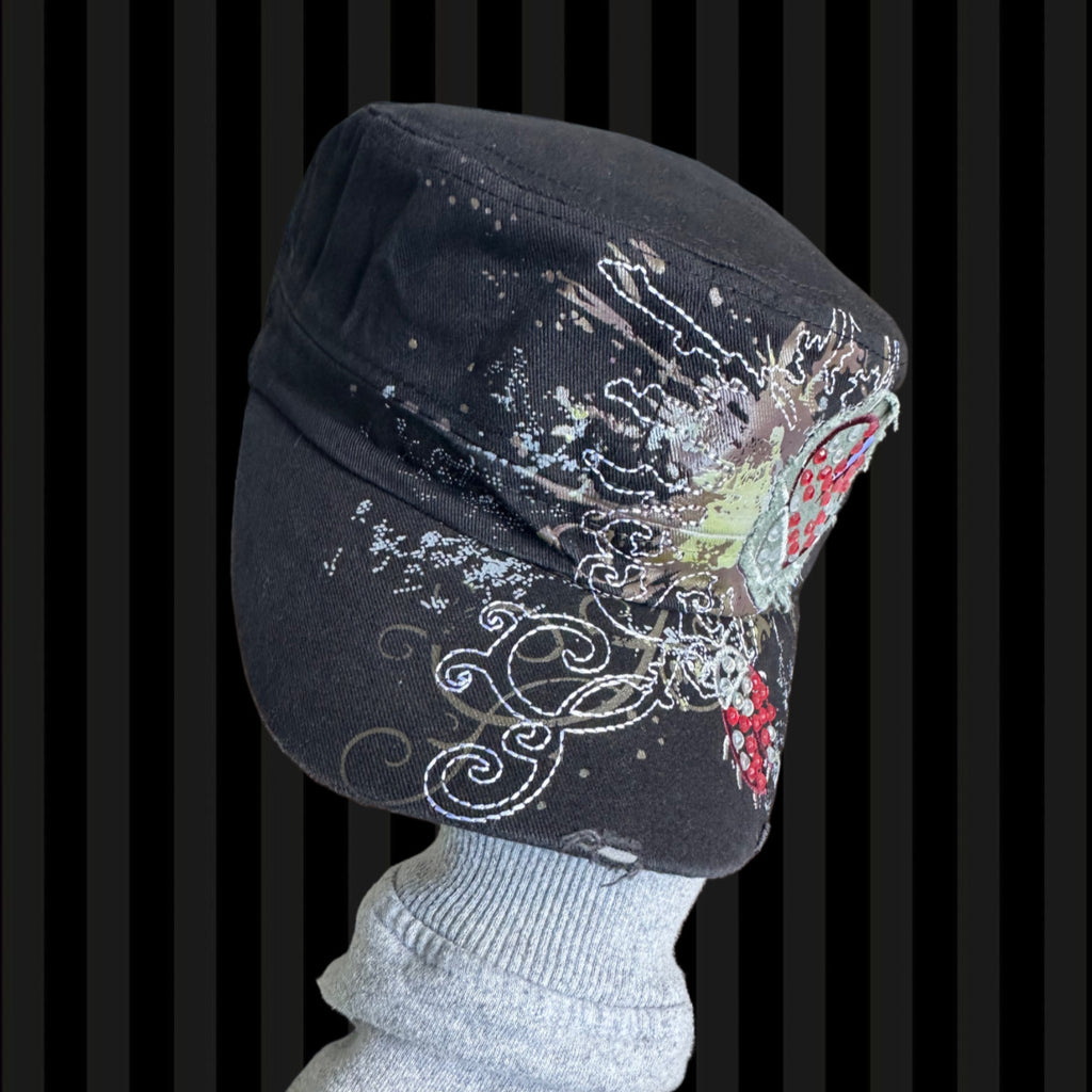 Rhinestone Ladybug Glam Cap