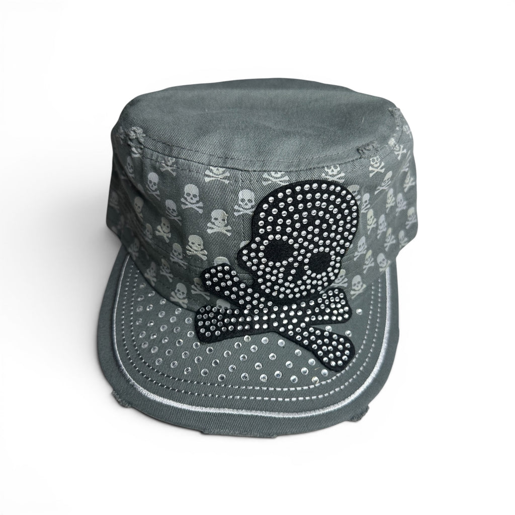 All Over Skull Patch Cadet Cap- Sage Green