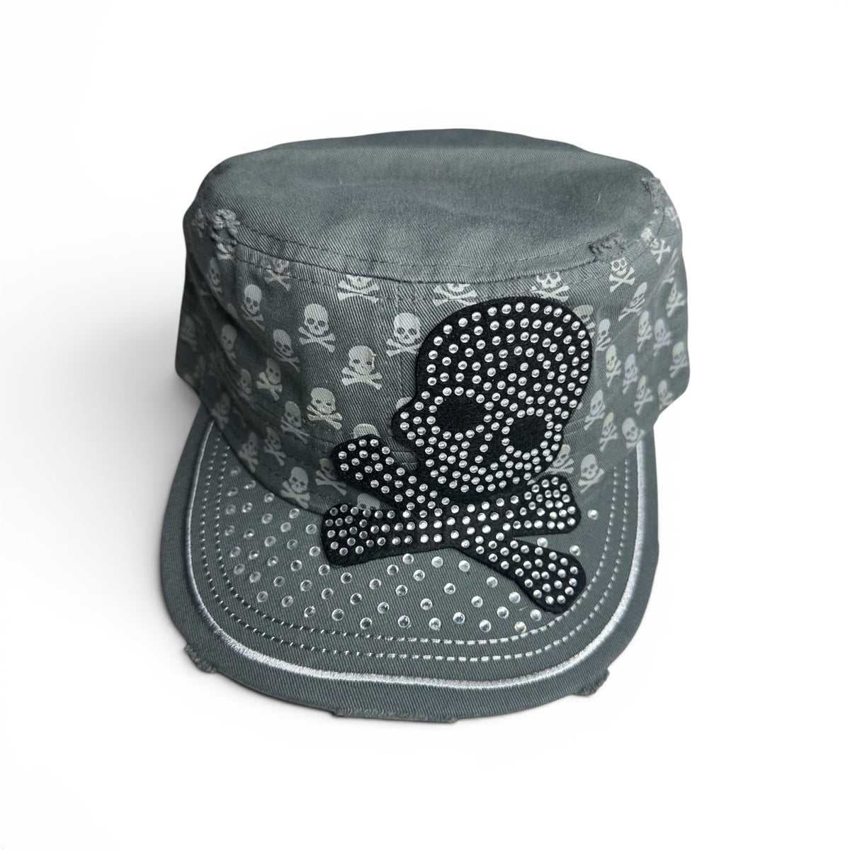 All Over Skull Patch Cadet Cap- Sage Green