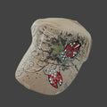 Ladybug Rhinestone Cadet Cap – Sand