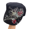 Ladybug Rhinestone Cadet Cap- Black
