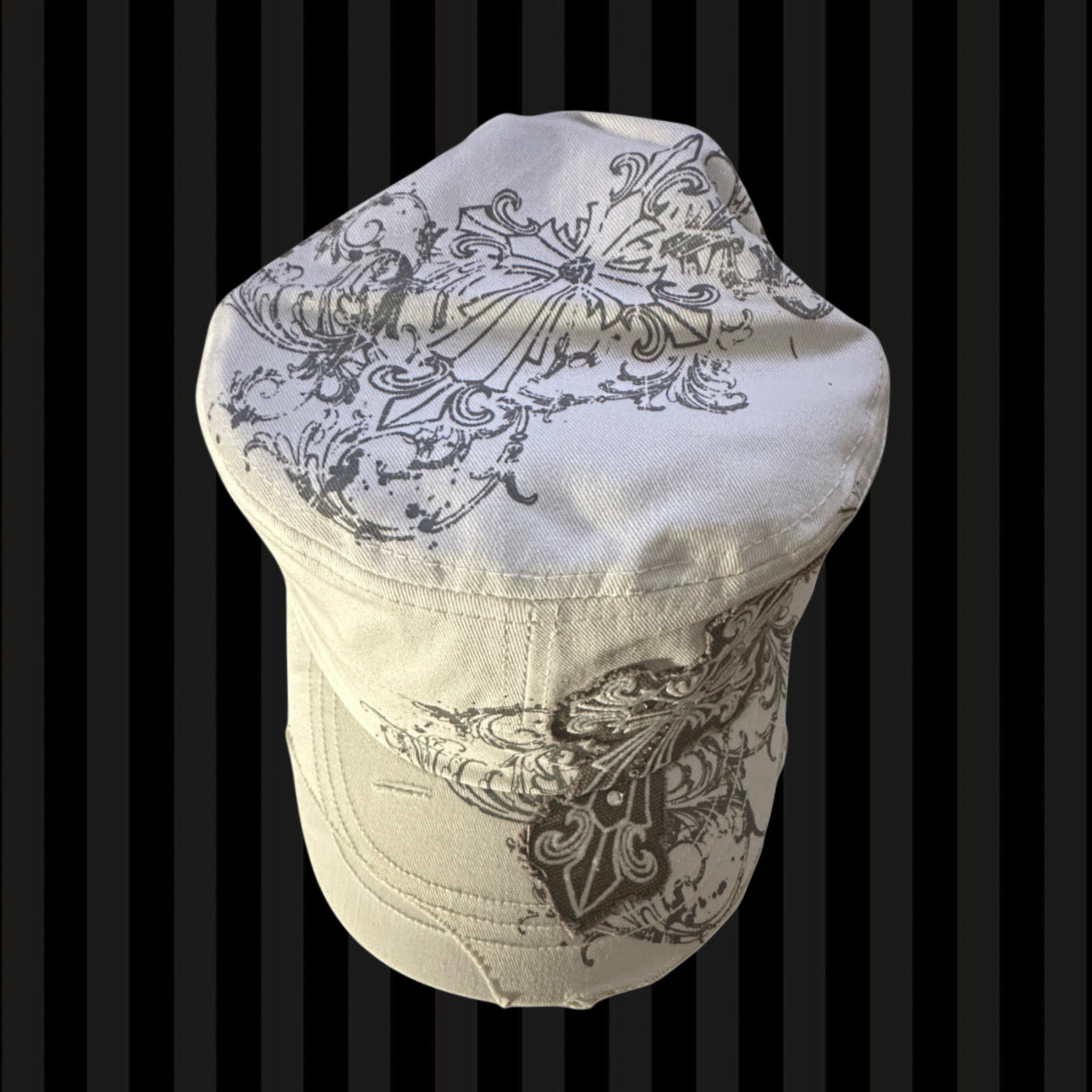Angel Cross Cadet Cap – White & Grey
