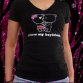 “I love my boyfriend” graphic v-neck