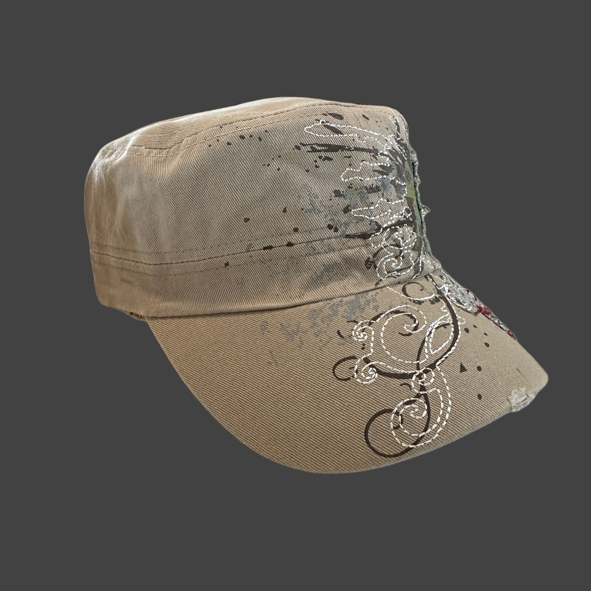 Ladybug Rhinestone Cadet Cap – Sand