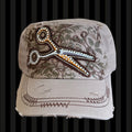 Scissor Rhinestone Cadet Cap – Earth Tones