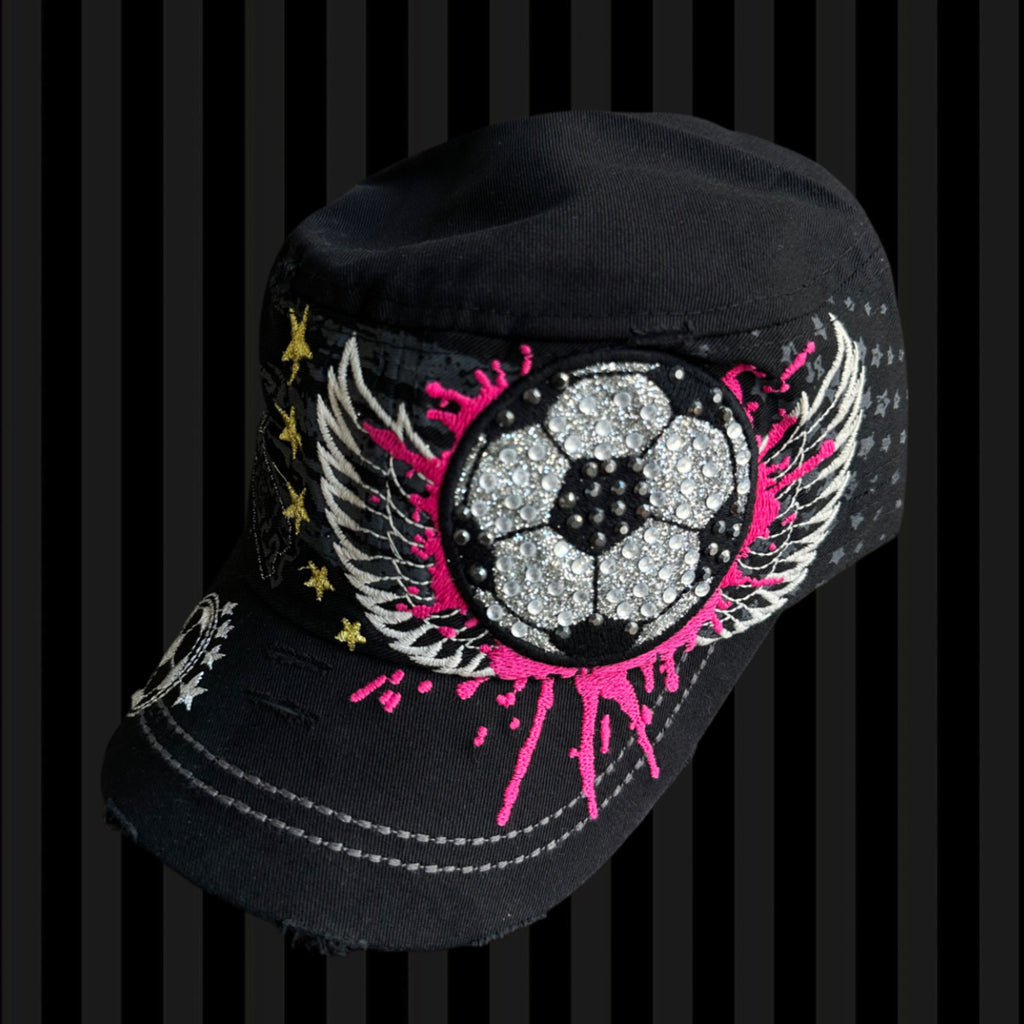 Bling Soccer Patch Emo Cadet Cap
