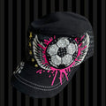 Bling Soccer Patch Emo Cadet Cap