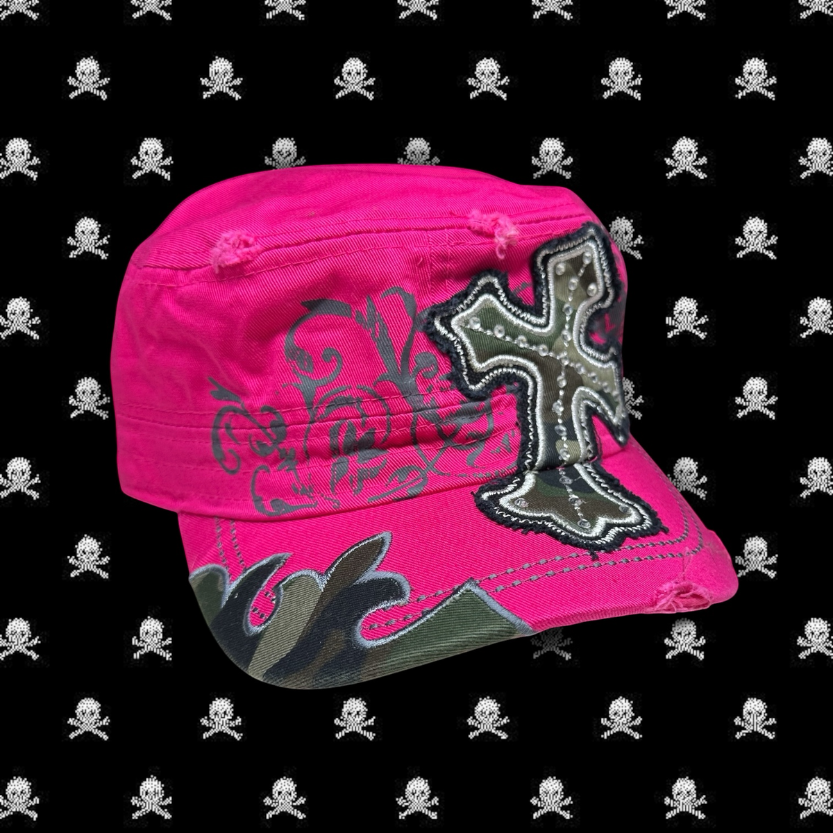 Camo Cross Cadet Cap – Pink