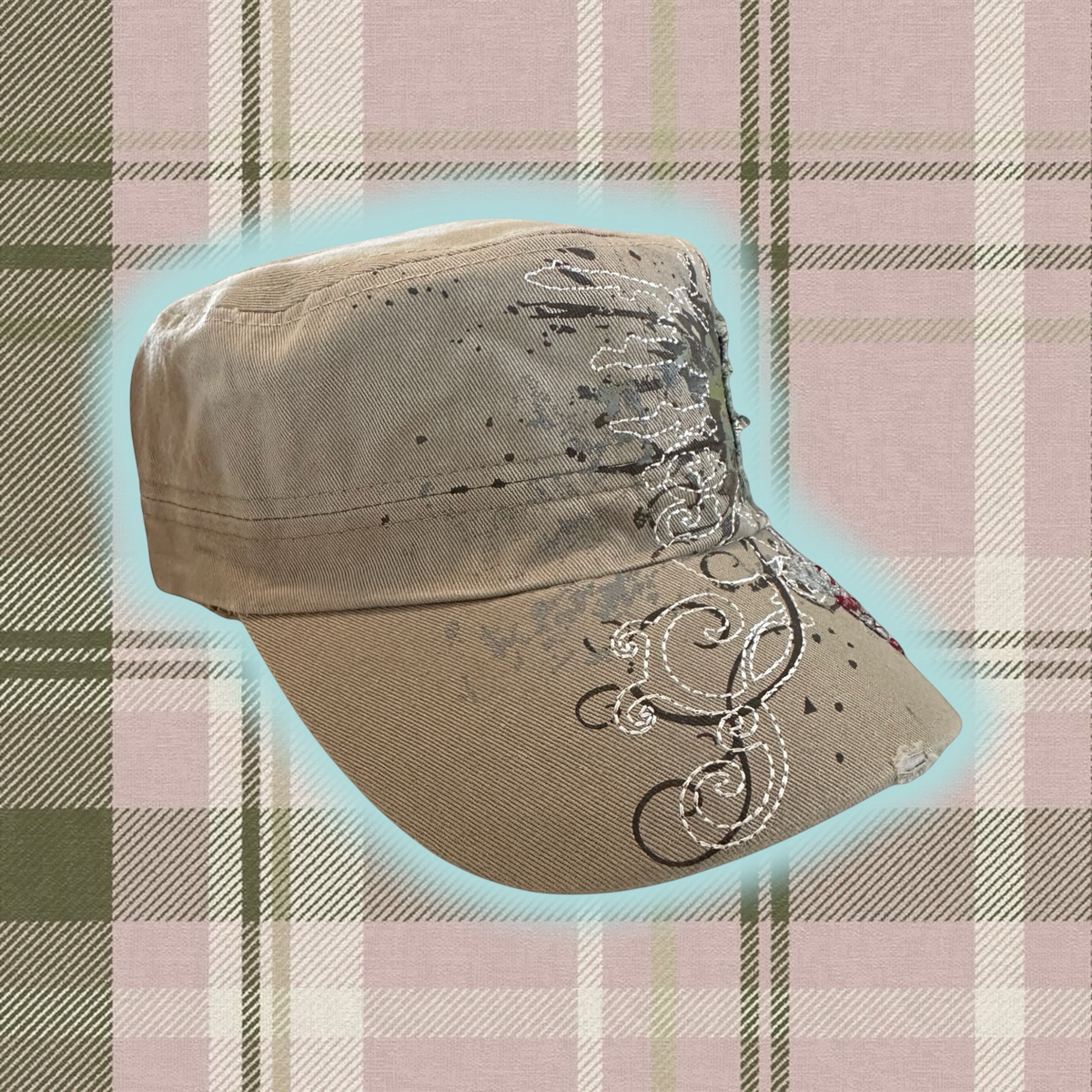 Ladybug Rhinestone Cadet Cap – Sand