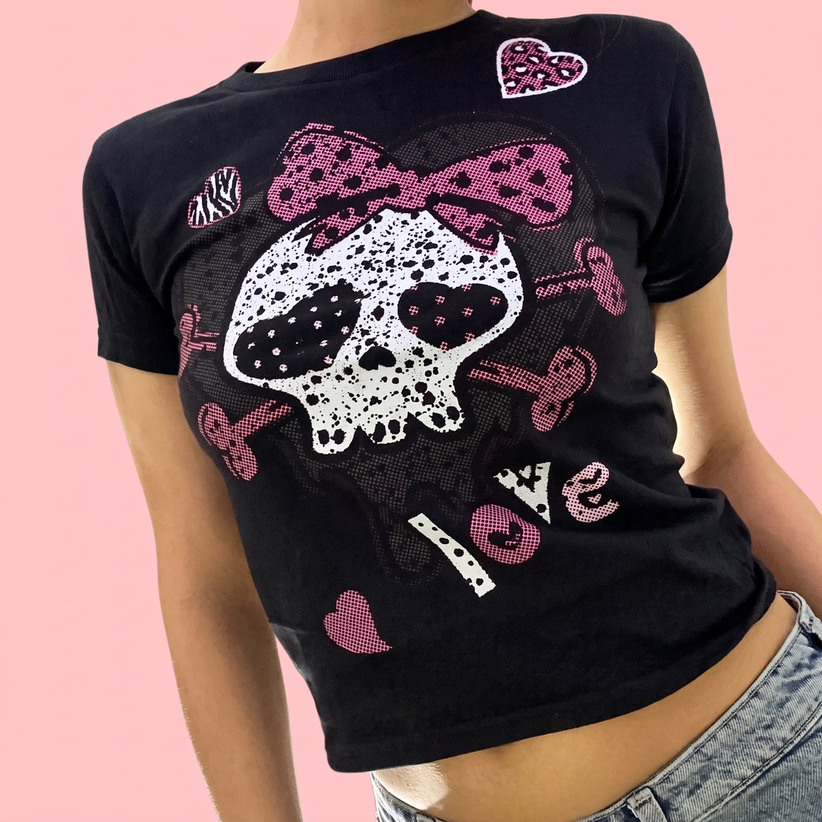 Pink Skull Baby Tee