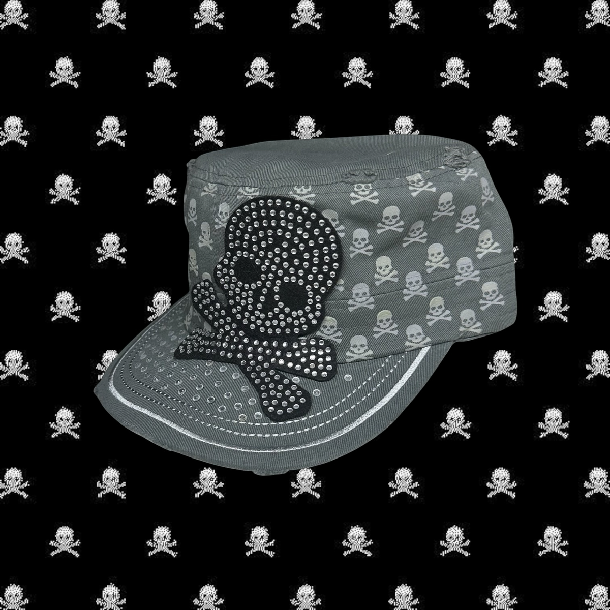 All Over Skull Patch Cadet Cap- Sage Green