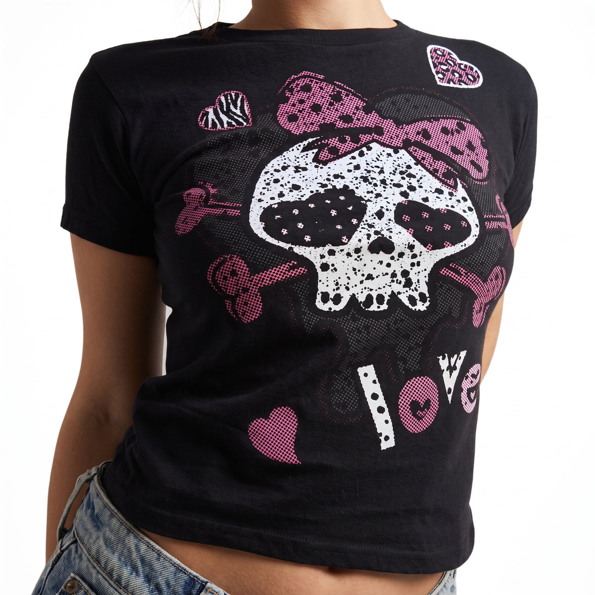 Pink Skull Baby Tee